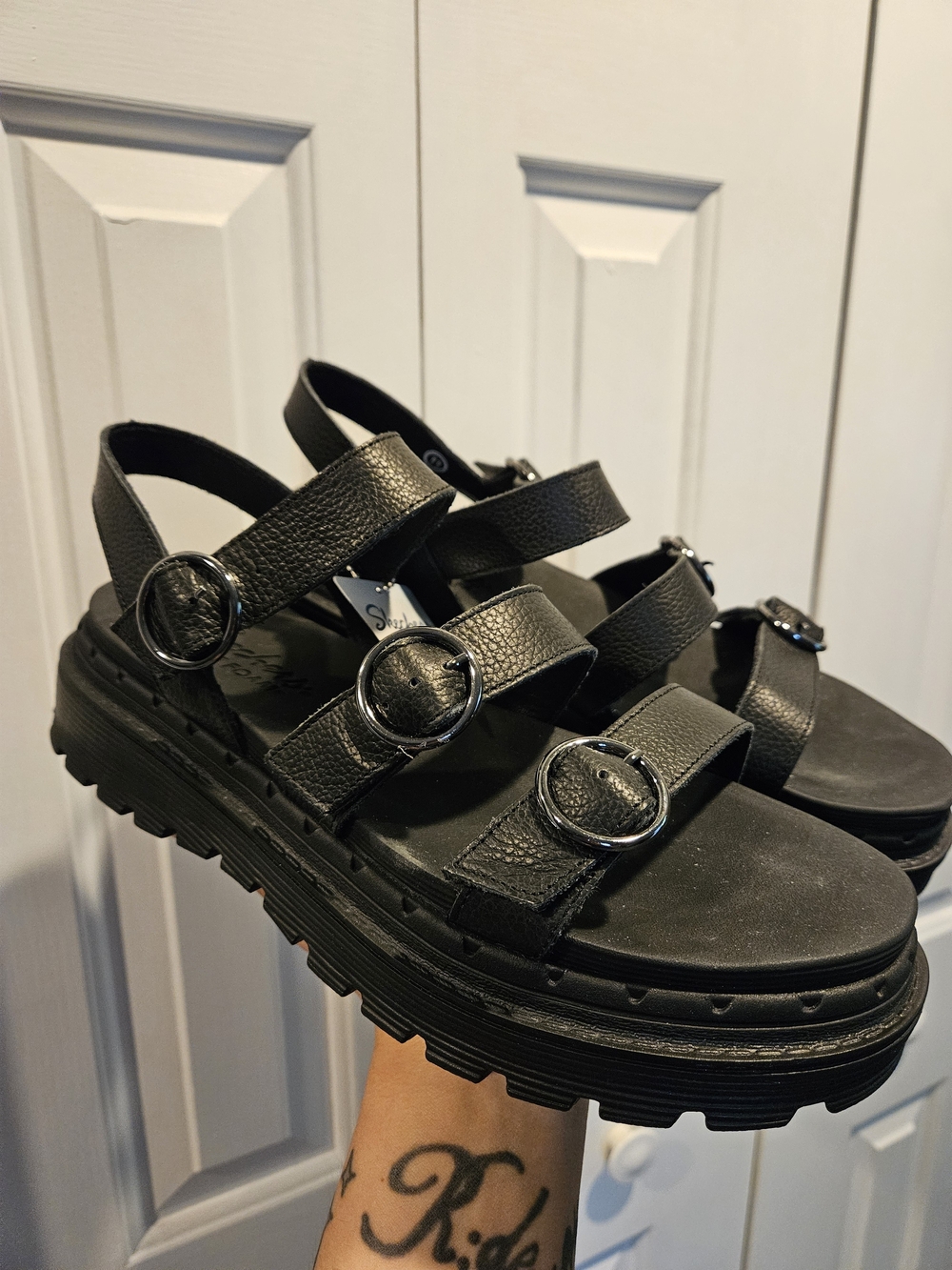 Skechers Women's Jammers-lite - Poppin' 2.0, Black Platform Sandal